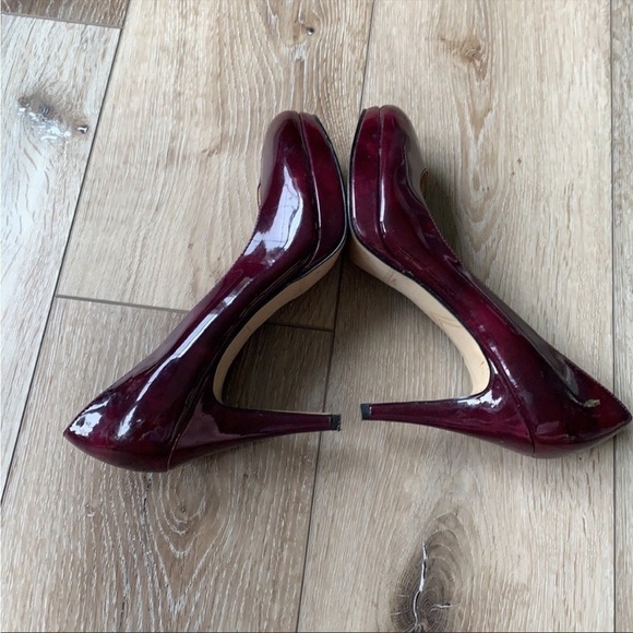 Enzo Angiolini Dixy Red Plum Patent Leather Pumps - Picture 10 of 14